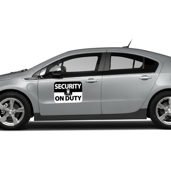 Pair (2) of Security On Duty Car Magnet Signs 9x12 Guard Patrol Vehicle Signage - Picture 2 of 3